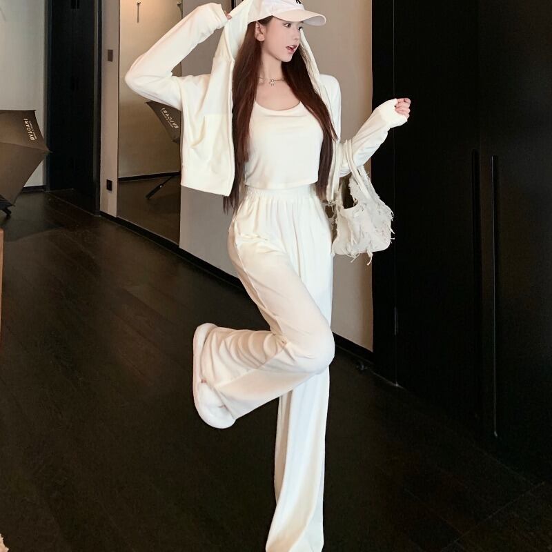 フードジッパーセーター ショートルーズカジュアルジャケット スプリングオータムトップス ロング 春物 秋物 YY-ファッション63696658330