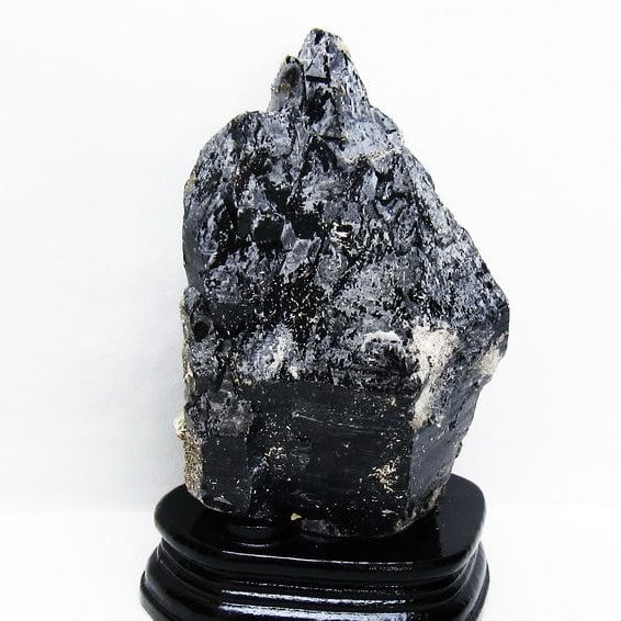1.2Kg 黒水晶 原石 モリオン 原石 山東省産 台座付属 一点物 181-4531