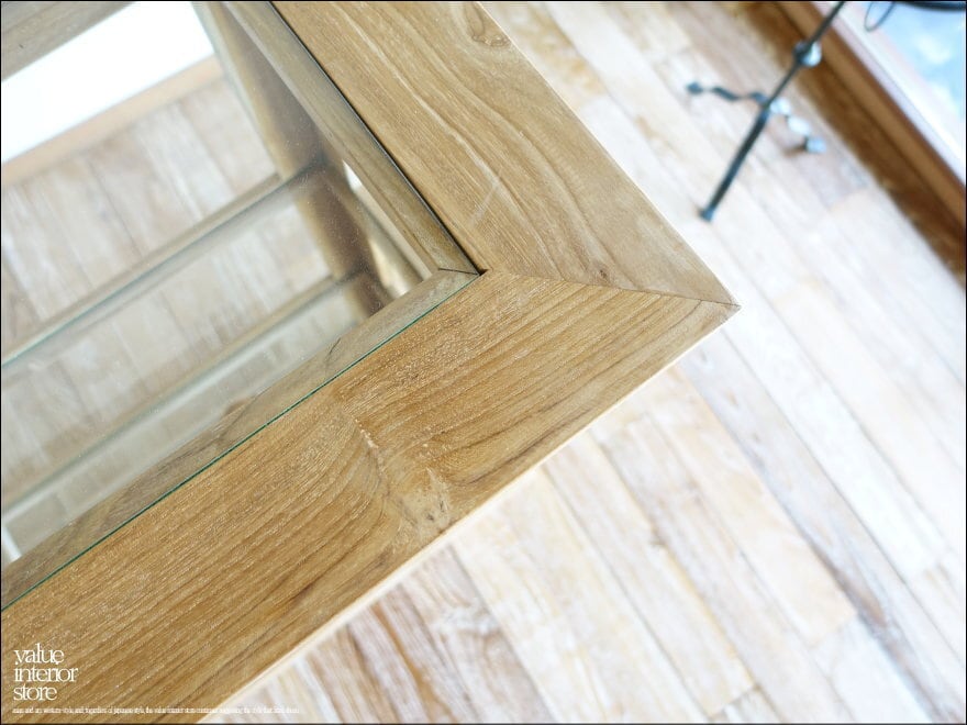 チーク無垢材 ショーケースEcke/Rep ガラスケース 飾り棚 店舗什器