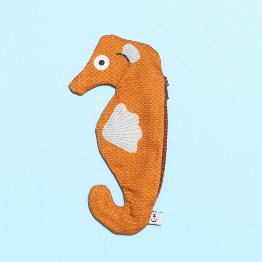 魚 タツノオトシゴ おさかなポーチ Don Fisher ドンフィッシャー Seahorse スペイン 輸入雑貨 オレンジ あおだま雑貨店