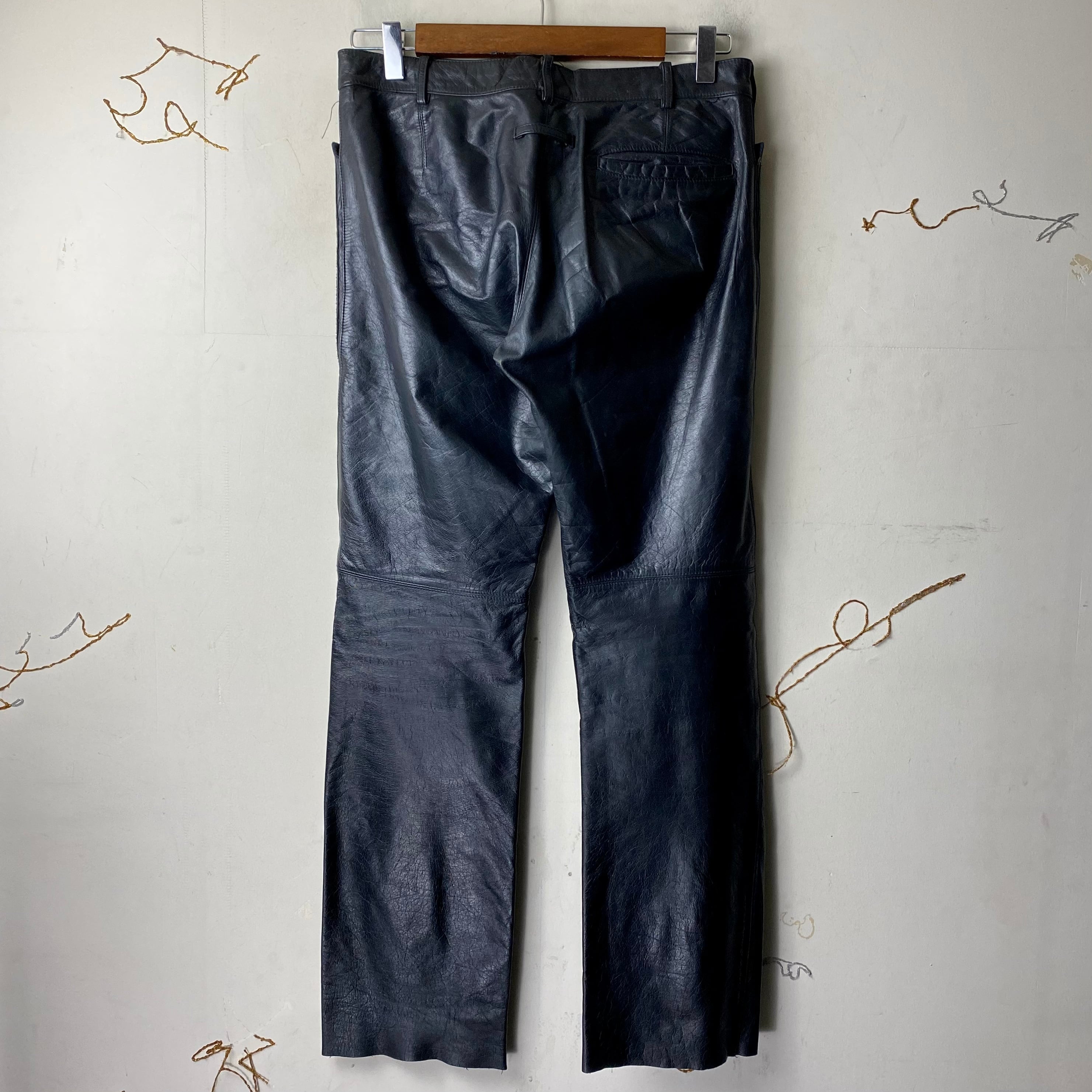 JEAN PAUL GAULTIER HOMME suede switching black leather pants JEAN PAUL GAULTIER HOMME suede switching black leather pants