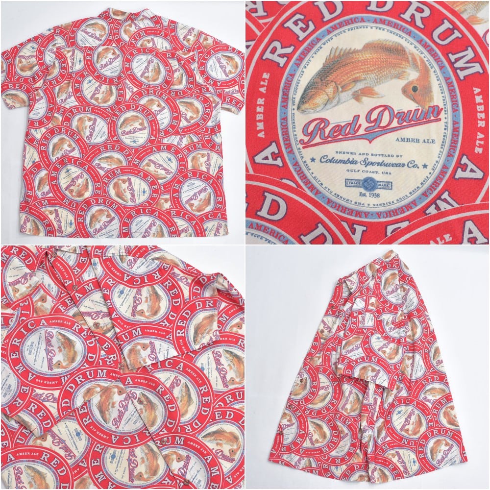 00s Columbia コロンビア Red Drum 魚総柄デザイン コットン 00s Columbia コロンビア Red Drum 魚総柄デザイン コットン