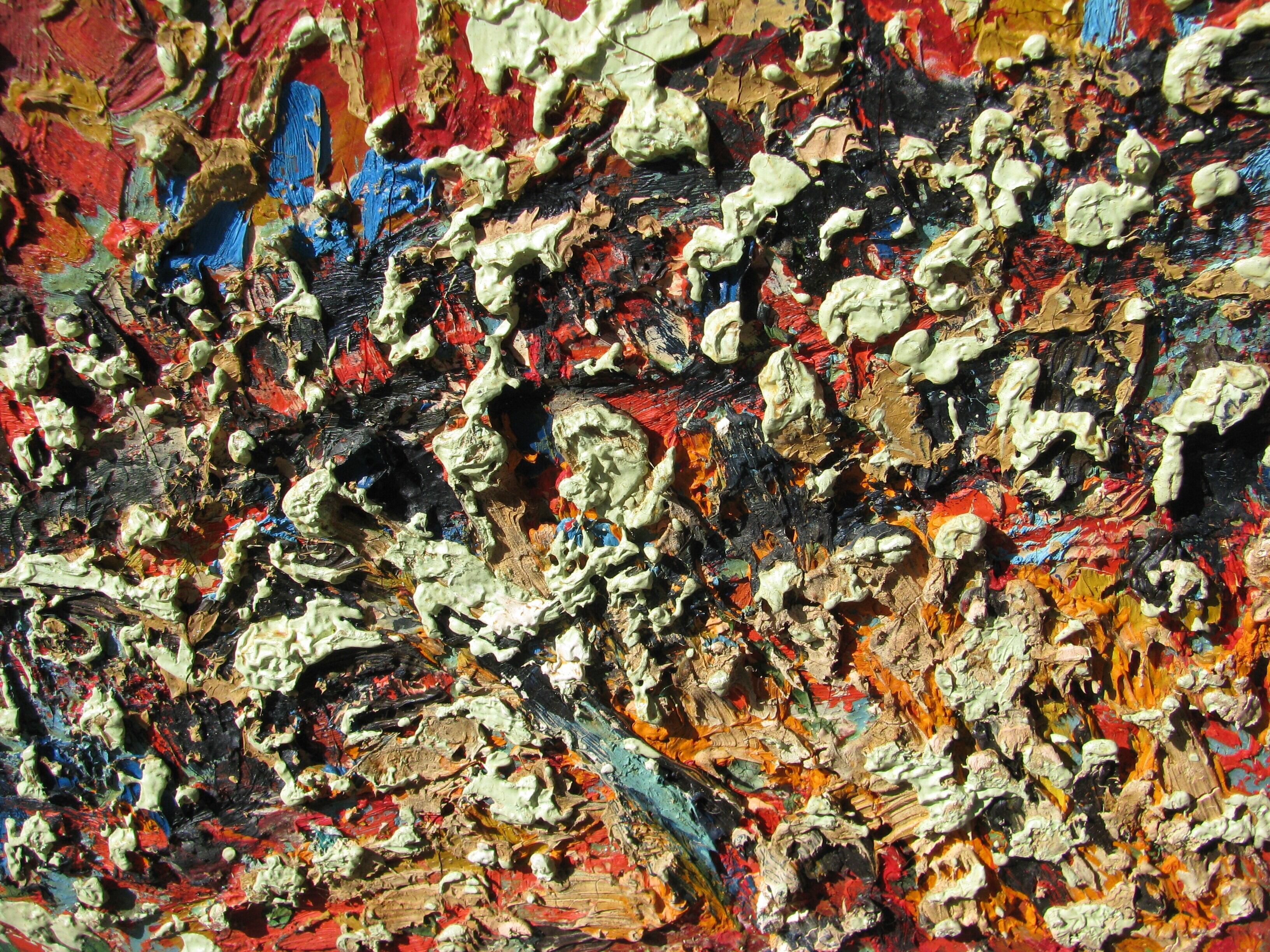 兵庫のグラフィスム・抽象,創造,非具象芸術,木村二朗「火の山」6号油彩