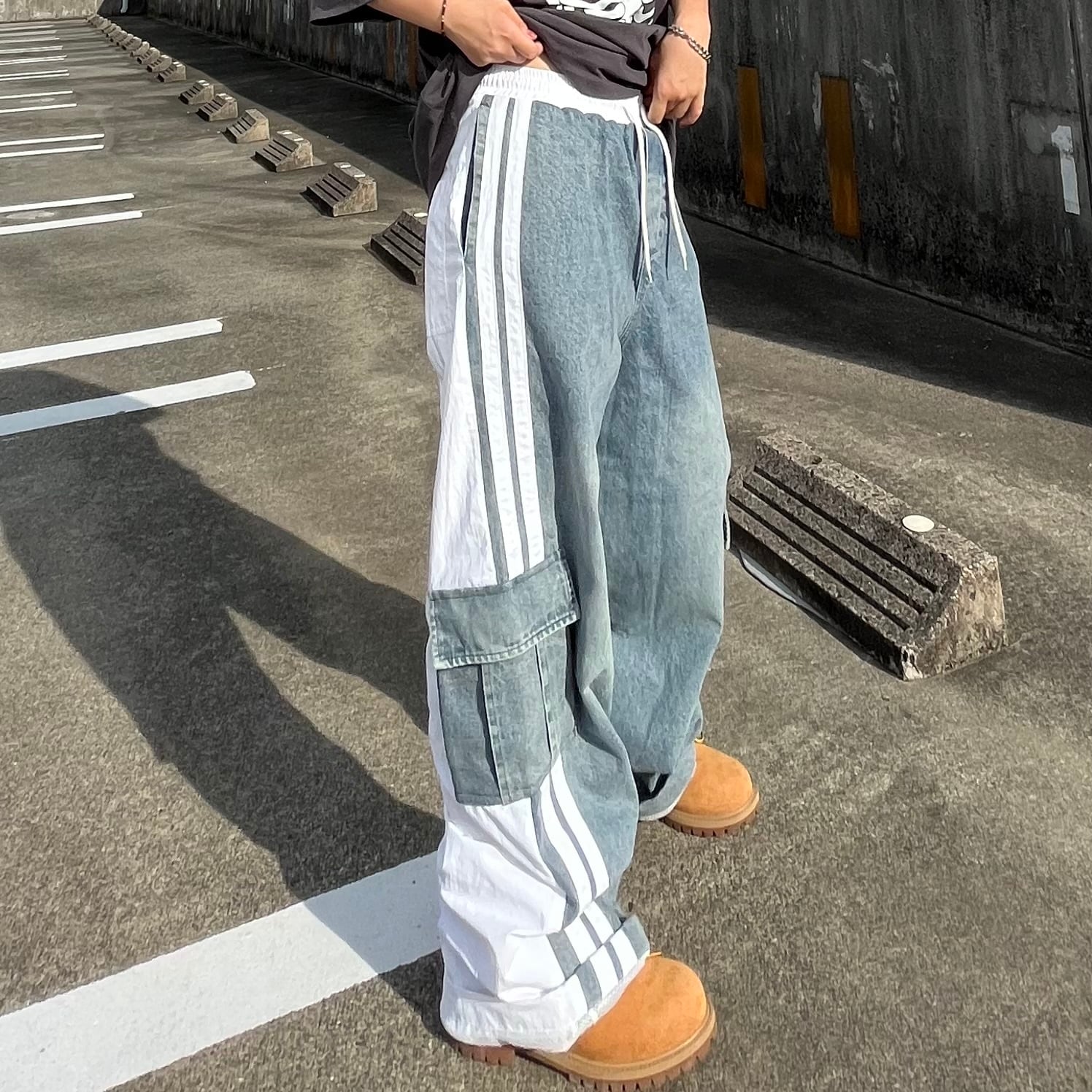 即納】韓国トレンドファッション Sideline denimmix cargo pants 韓国ファッション セレクトショップ ONE WILL