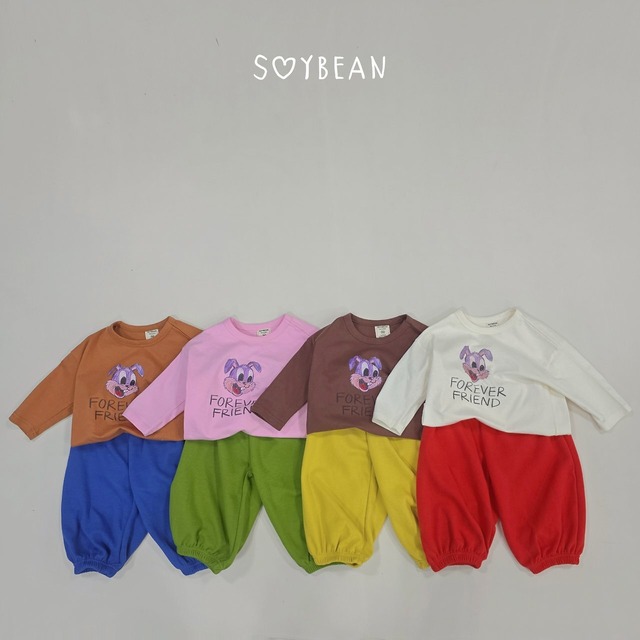【ﾉﾍﾞﾙﾃｨ＆送料無料】Bunny Fren top and bottom set / soy bean