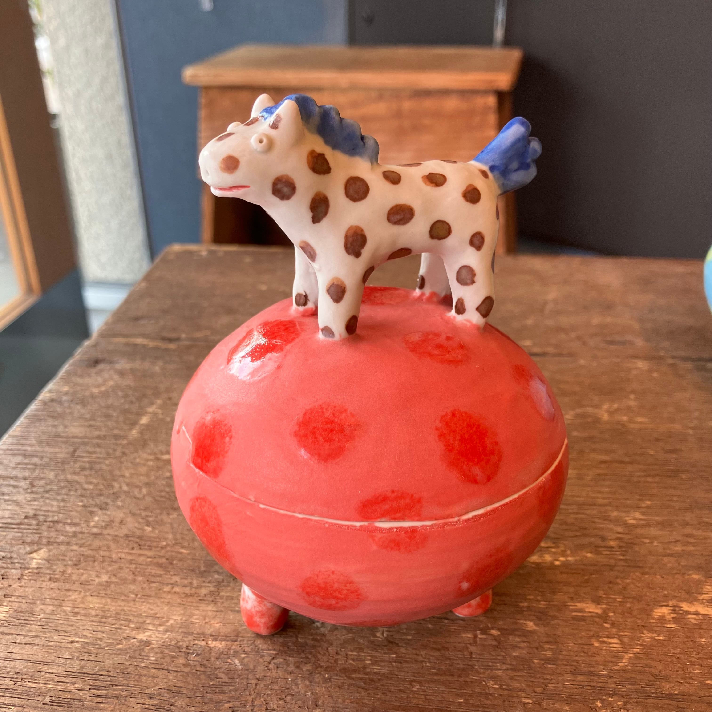 干支蓋物 うま atelier chie 砥部焼