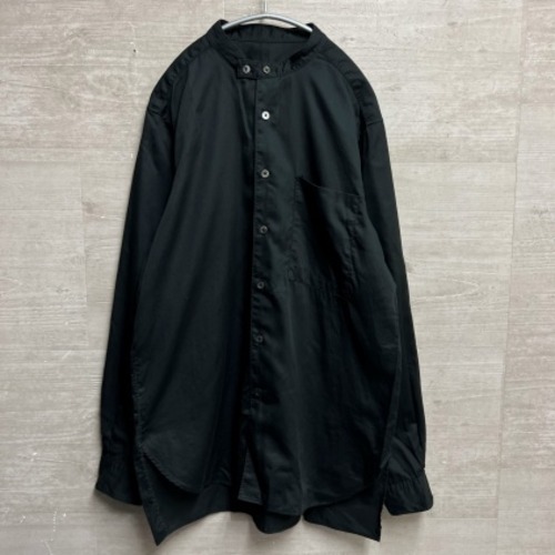 SHINYA シンヤ Astolfo black clasurol broad バンドカラーシャツ size2 ブラック 【中目黒B11】