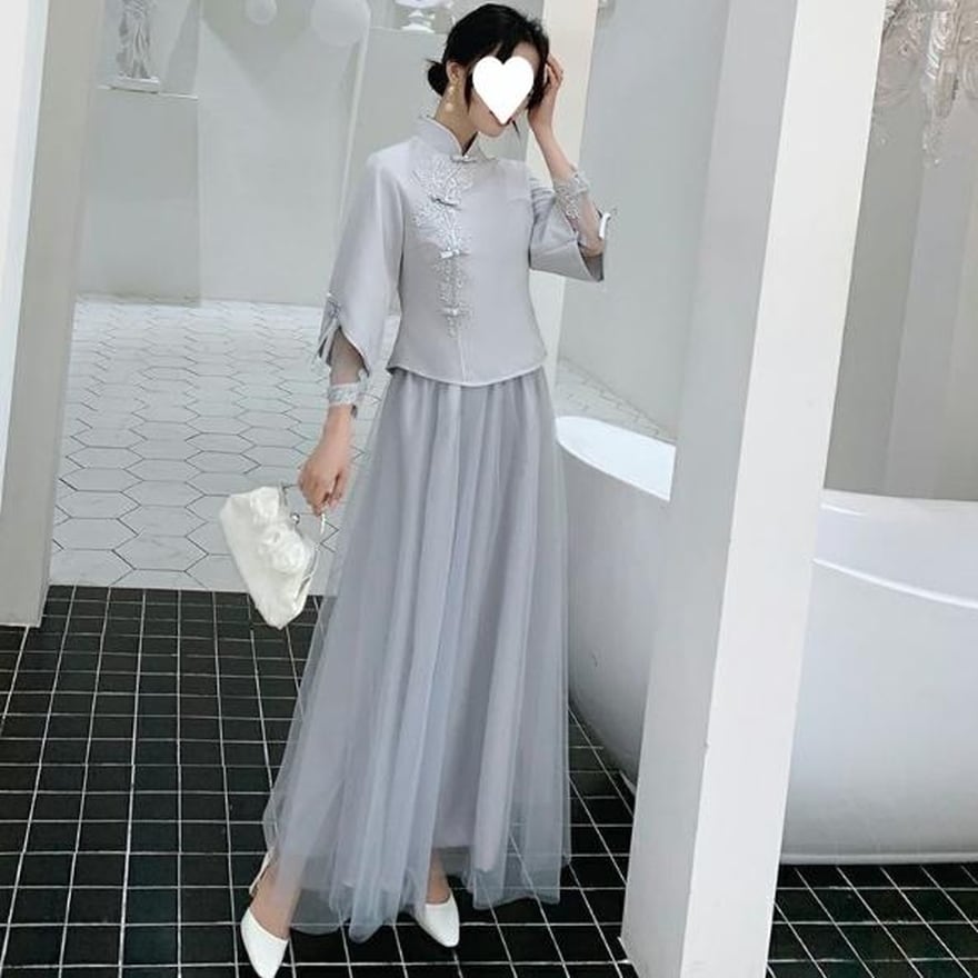 サブカル 服 地雷系 通販 チャイナドレス 中華ドレス セットアップ パーティドレス ロング丈 刺繍 上品 大人見せ 女子会 パーティ イベント