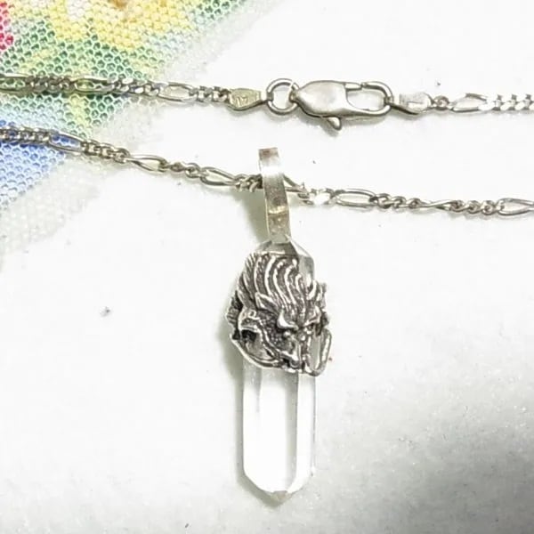 シルバー925製 、水晶ポイントのペンタンとネックレス アクセサリーの