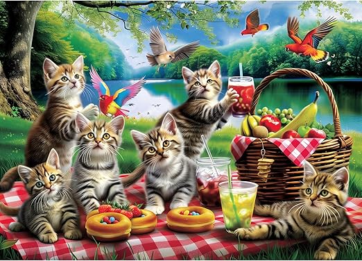 MISITU ジグソーパズル 1000ピース パズル 風景 絵画 猫 動物 ペット