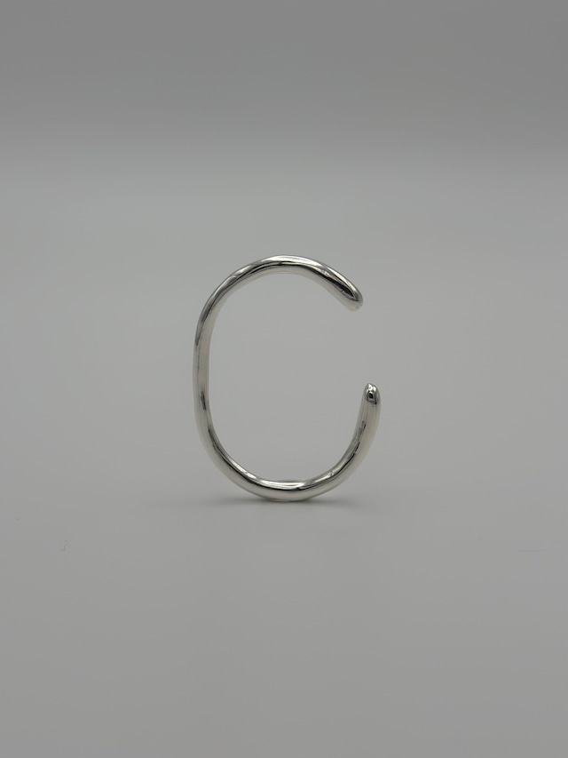 C hoop ear cuff  silver