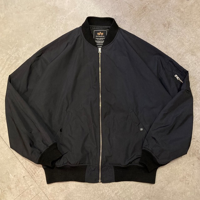 ALPHA MA-1 TYPE NYLON BLOUSON BLACK