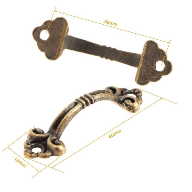 Dophee 取っ手 アンティークおしゃれ すてき ドアノブ 引き出し ミニハンドル ツマミ DIY レトロ調 家具 真鍮 12個セット