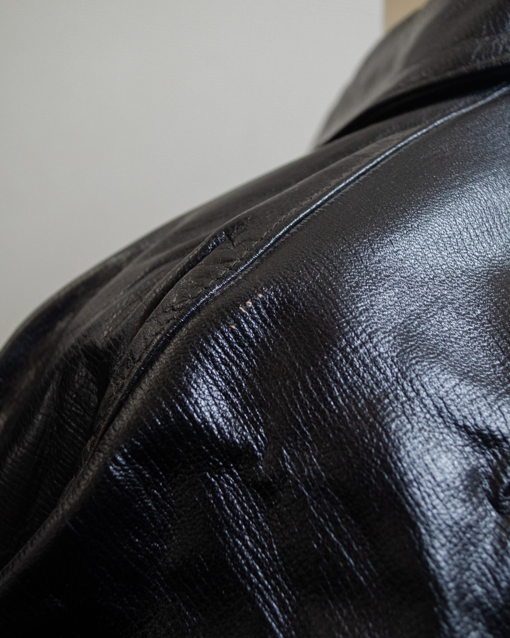 60s Italian Army motorcycle leather jacket イタリア軍 モーター