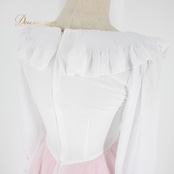 社交ダンス 衣装 スタンダード ドレス ワンピース レッスンウェア パーティドレス レディース カオリ 白 ピンク系 ホワイト系 準正装 長袖 ふんわり シルエット 三層スカート ファスナー 伸縮性無し 肩パッド無し 胸パッド無し ダンス ドレスアップ イベント ロングドレス 女性用 カジュアル きれいめ かわいい おしゃれ 動きやすい 着脱簡単 誕生日会 送別会 ウェディング 春 夏 秋 体型カバー