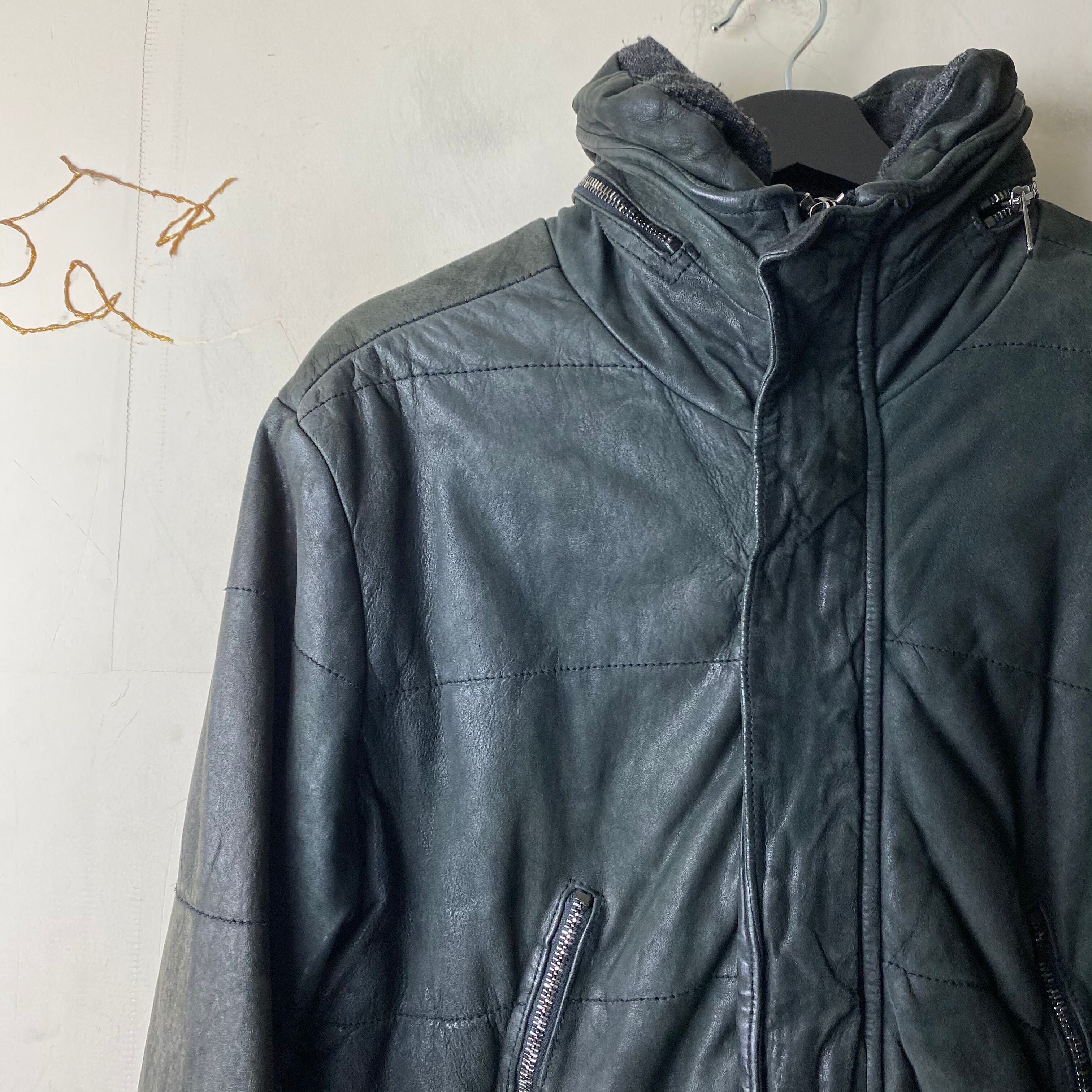 GIORGIO BRATO padding leather riders jacket | NOIR ONLINE
