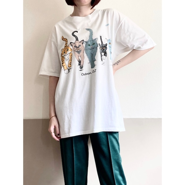 1990s Five Cats Double-Sided Printing T-Shirt