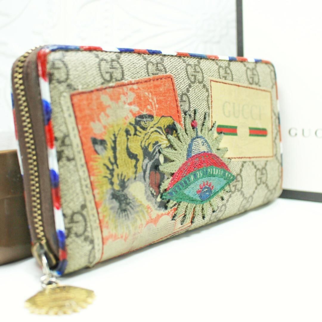 ✨希少・美品✨ GUCCI 長財布 クーリエ GGスプリーム ラウンド  