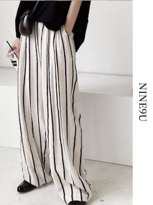 WIDE stripe pants【NINE1608】