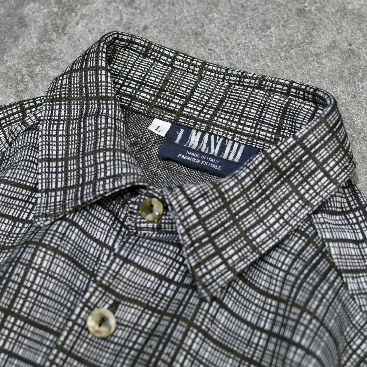 design check knit shirt brown