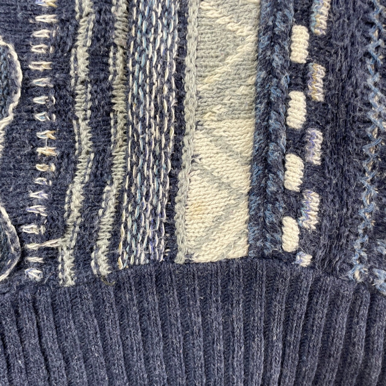 FLORENCE TRICOT クージー風 3Dニット 総柄 コットンニットセーター 