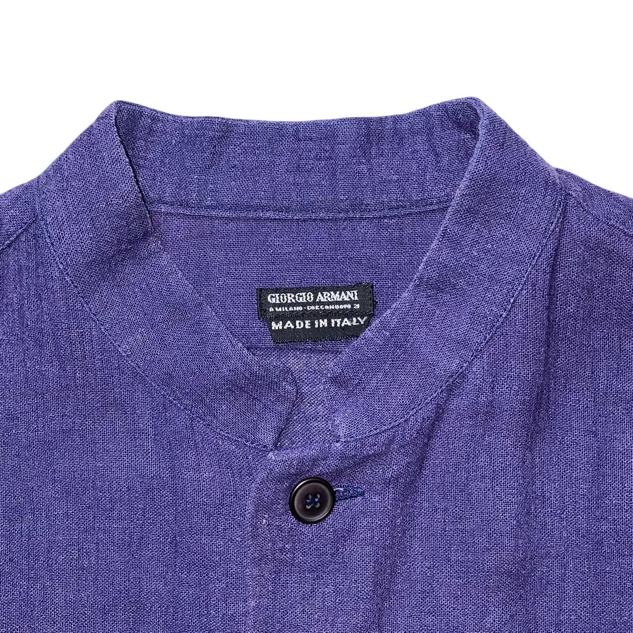 vintage GIORGIO ARMANI stand collar linen shirt