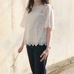 【総レース】大人可愛いトップス レースTシャツ｜ホワイト｜サムネイル4