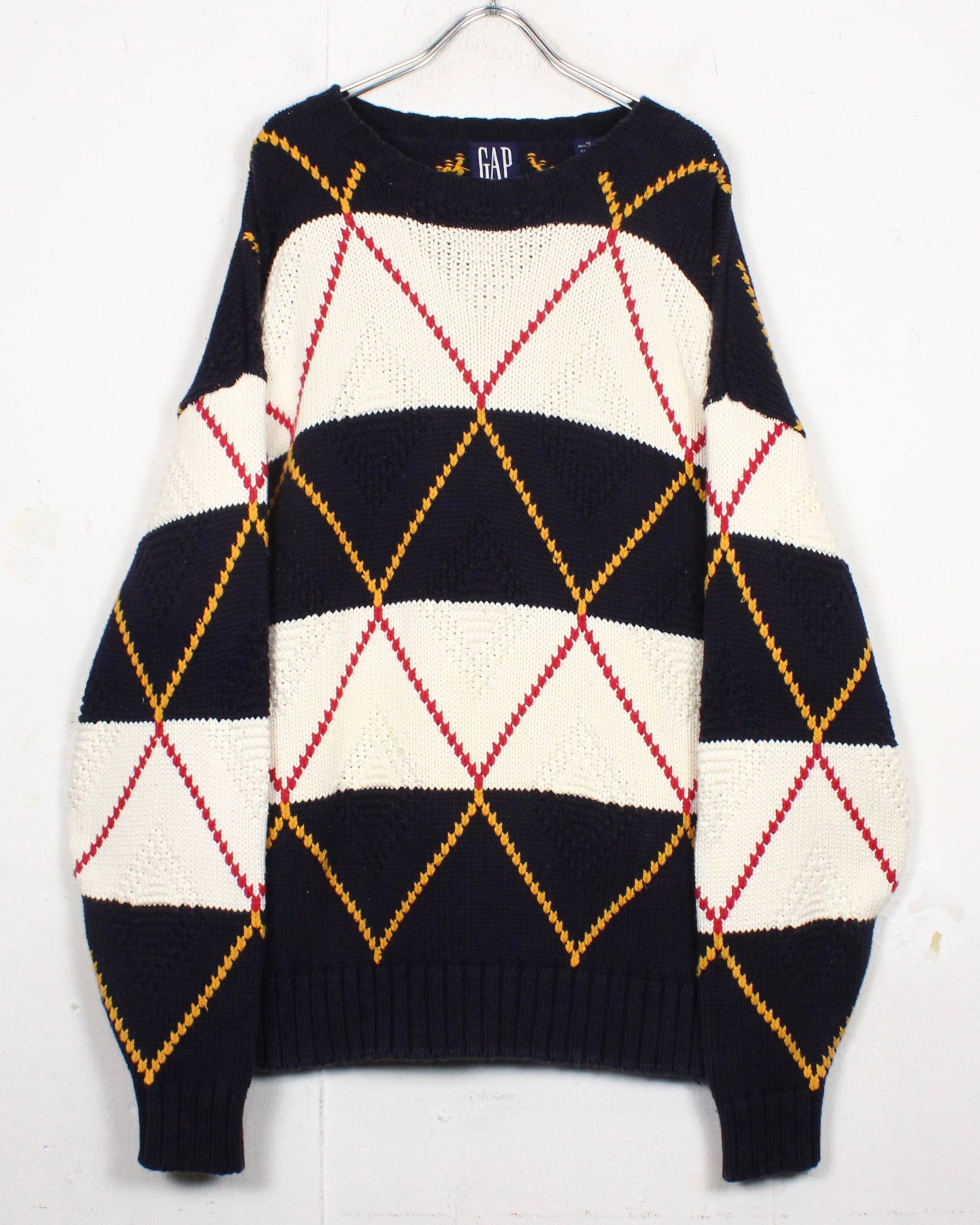 Caka act2】“OLD GAP” Cotton Argyle Knit Sweater | Caka(カカ