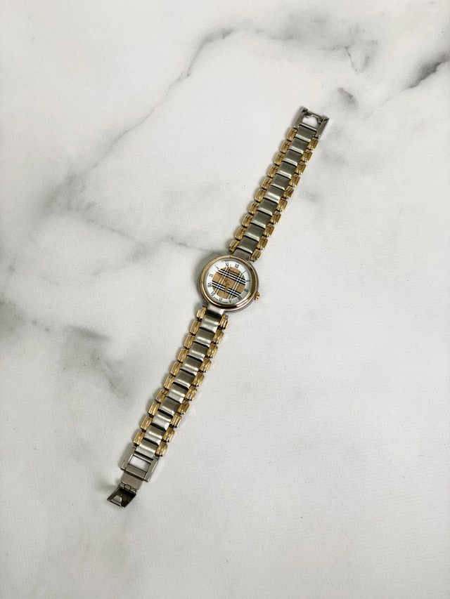 BURBERRY バーバリー チェック クウォーツ 時計 シルバー vintage ヴィンテージ オールド fm6jbh