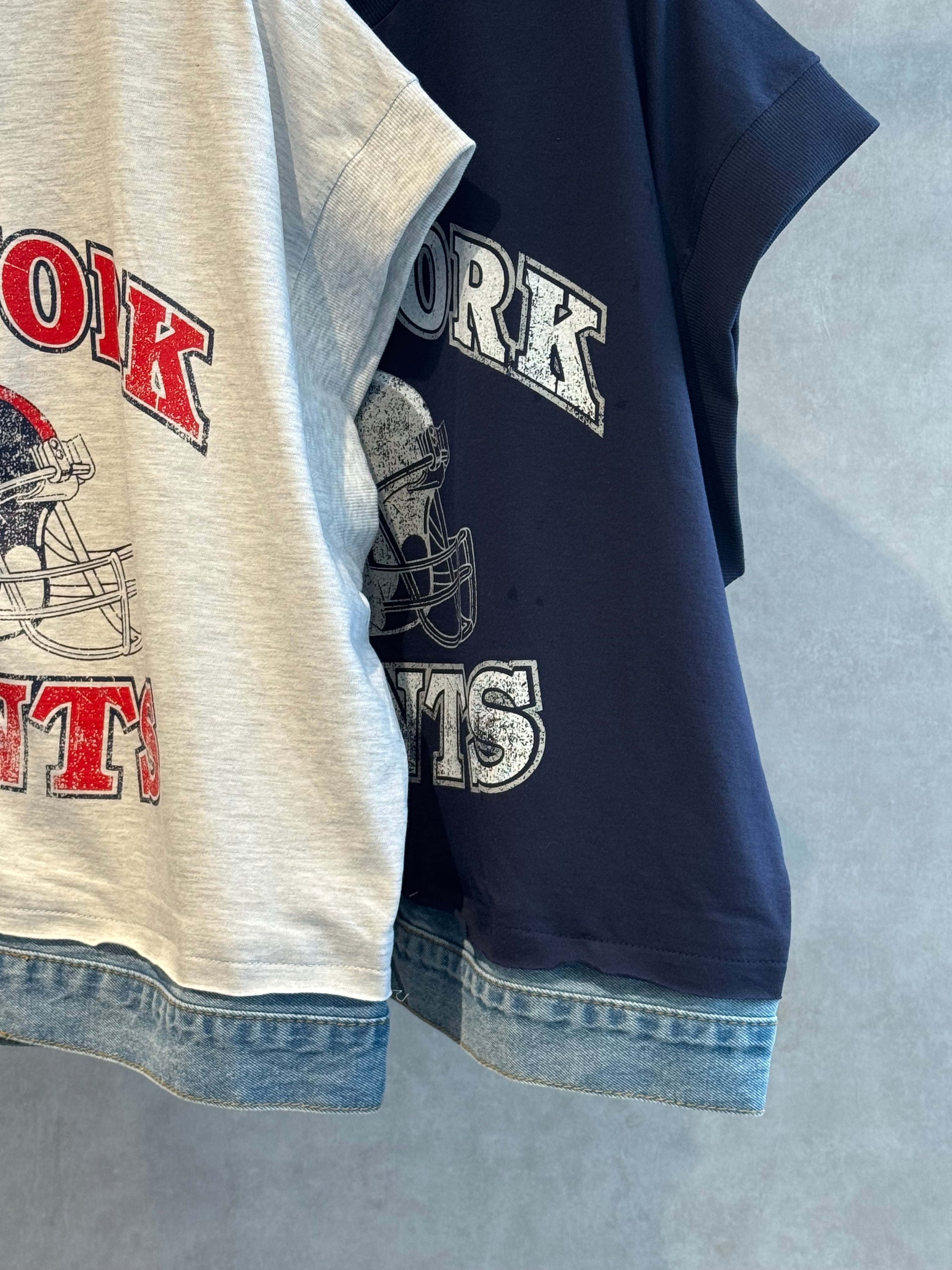 denim docking T-shirt vest