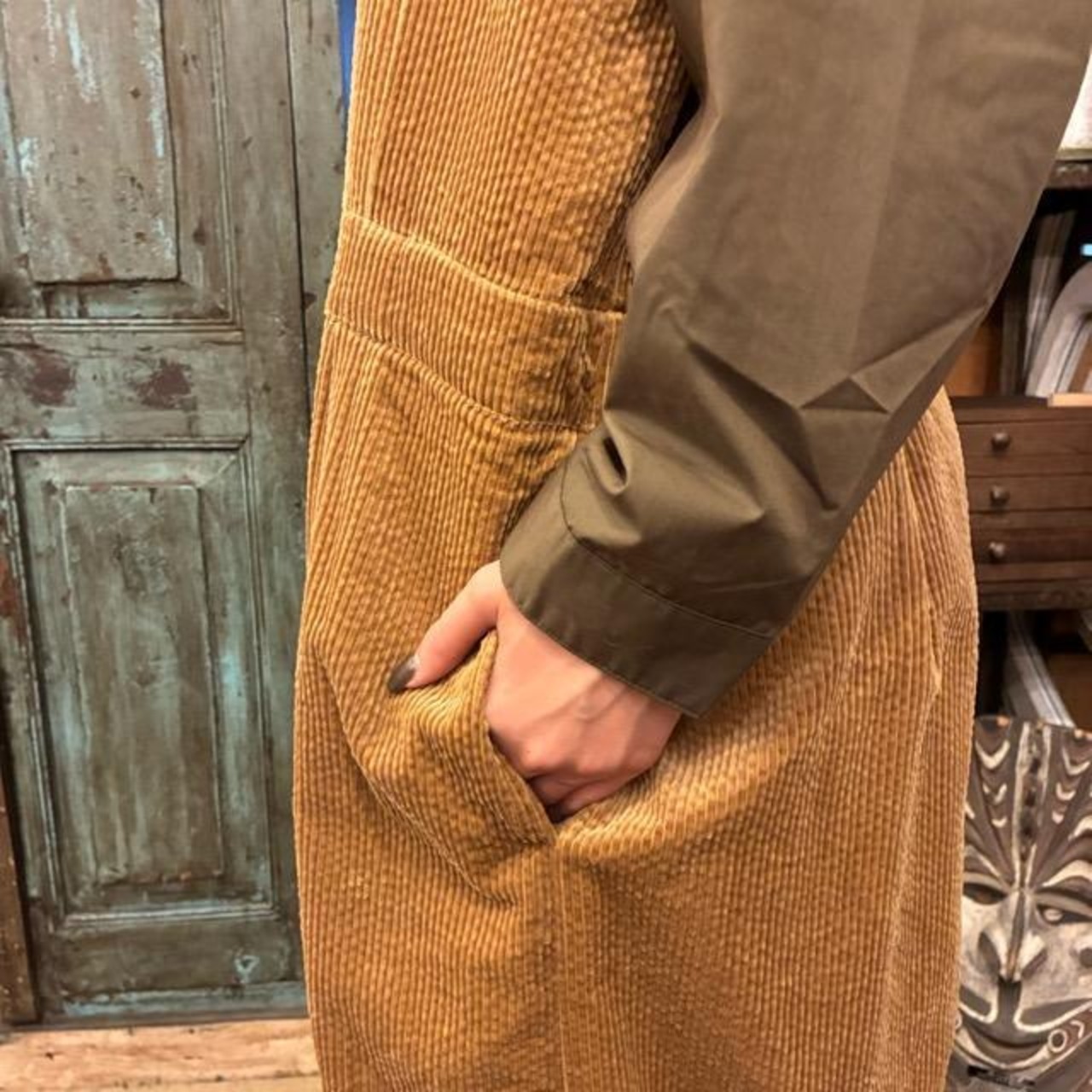 ICHI Corduroy Overalls, Camel, Brown, Fall/Winter Overalls, Jumpsuit, Pants