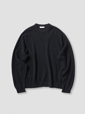 ATON BABY CASHMERE CREWNECK SWEATER BLACK KRAGLW0911