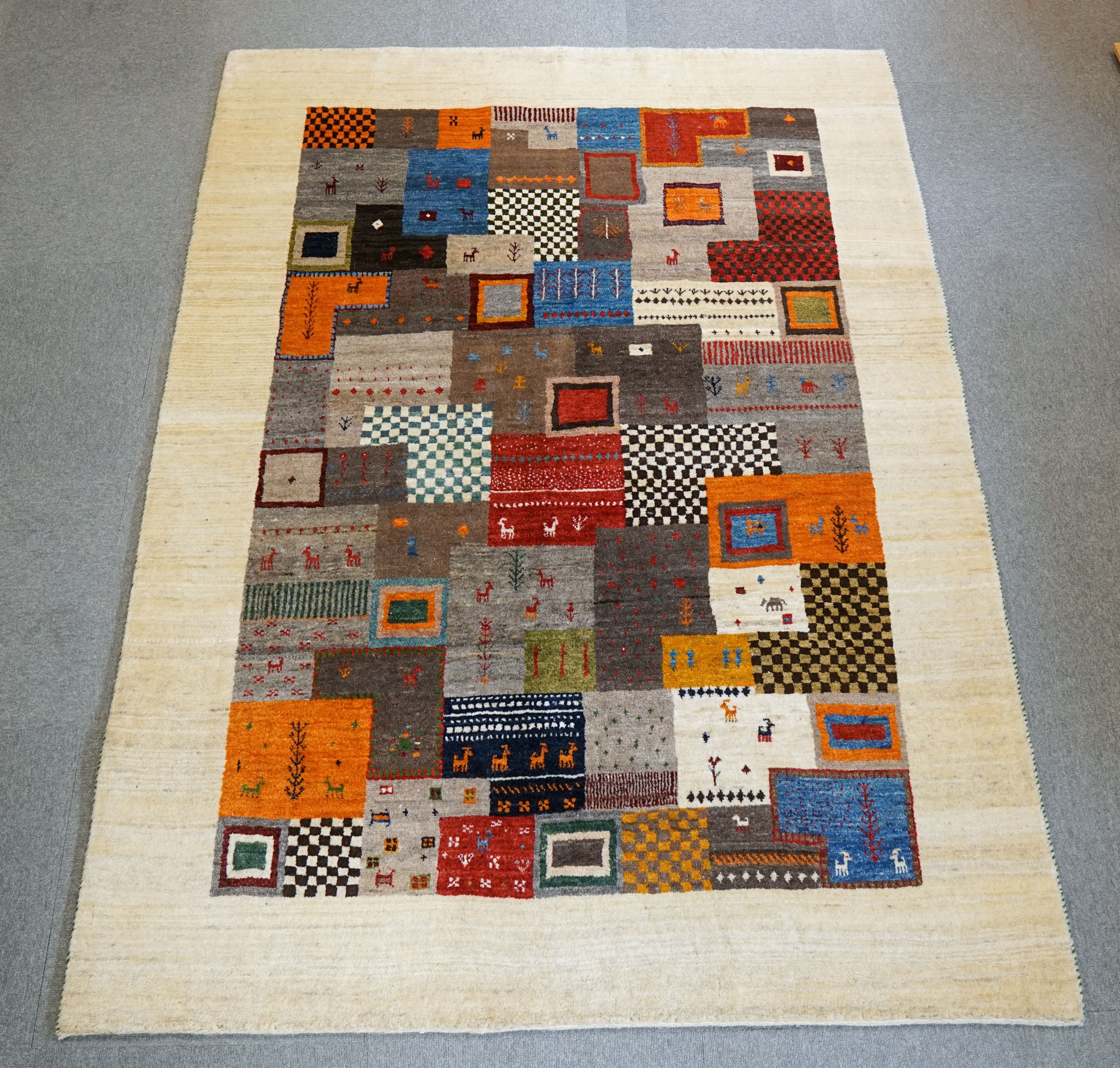 210×155cm【ペルシャ手織りリーズバーフギャッベ] | Decorworks