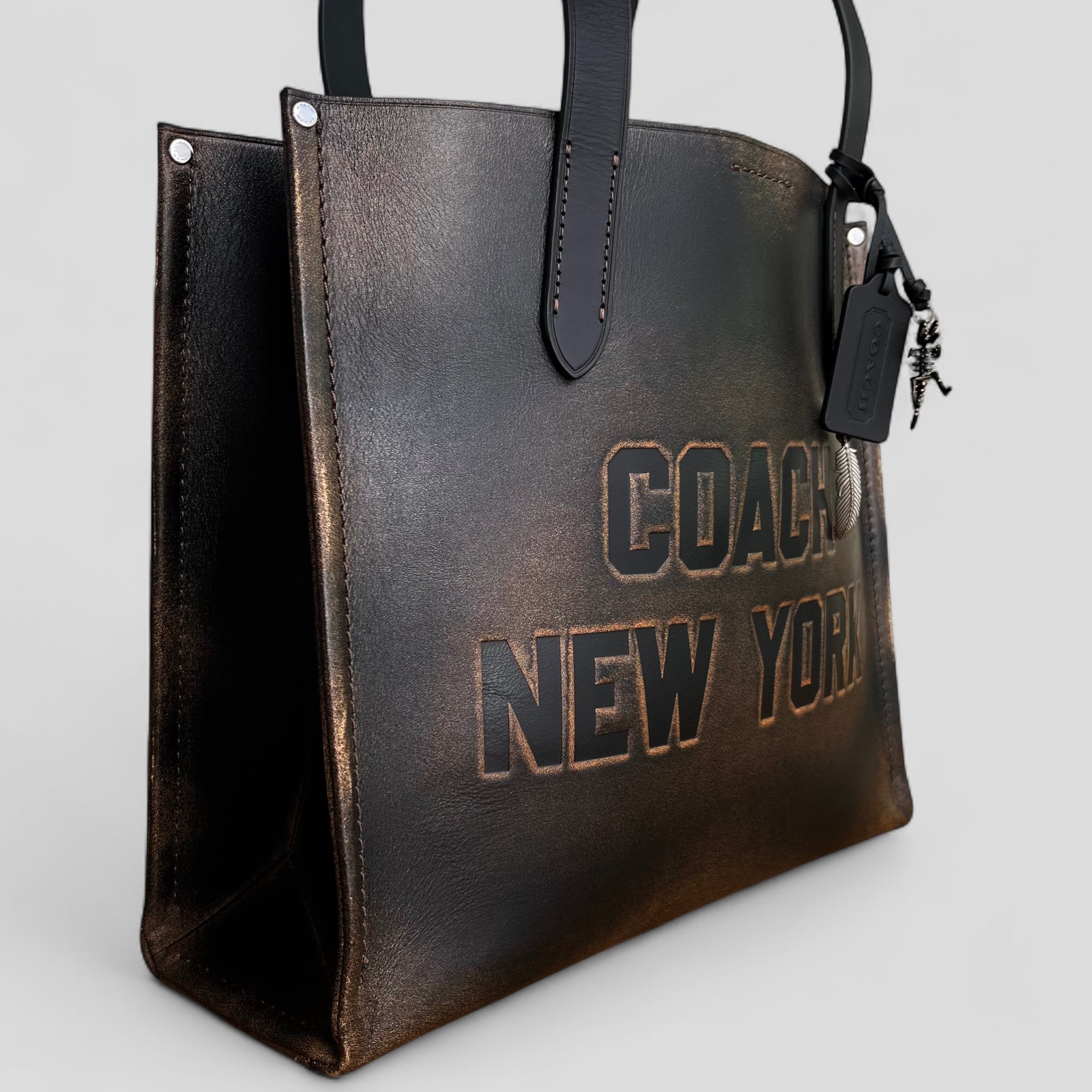 COACH コーチ リレートートバッグ34 ラブドレザー CBF30 ブラック