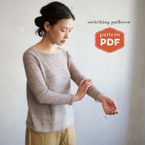 【編み図/データ販売】cowgirlblues キッドシルク切り替え メリノレース プルオーバー