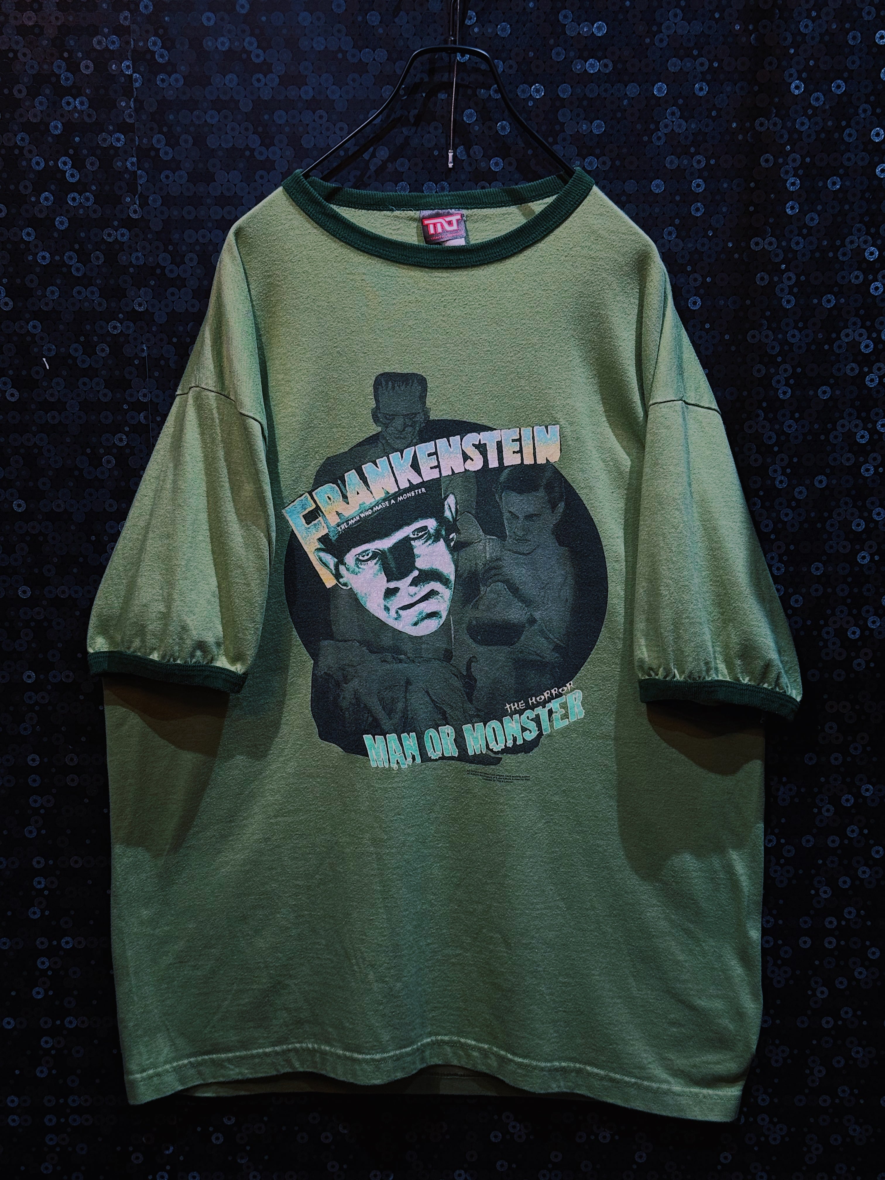 【ÆIEM】"TNT by TRAU & LOEVNER"vintage FRANKENSTEIN MAN OR MONSTER linger over silhouette T-shirt