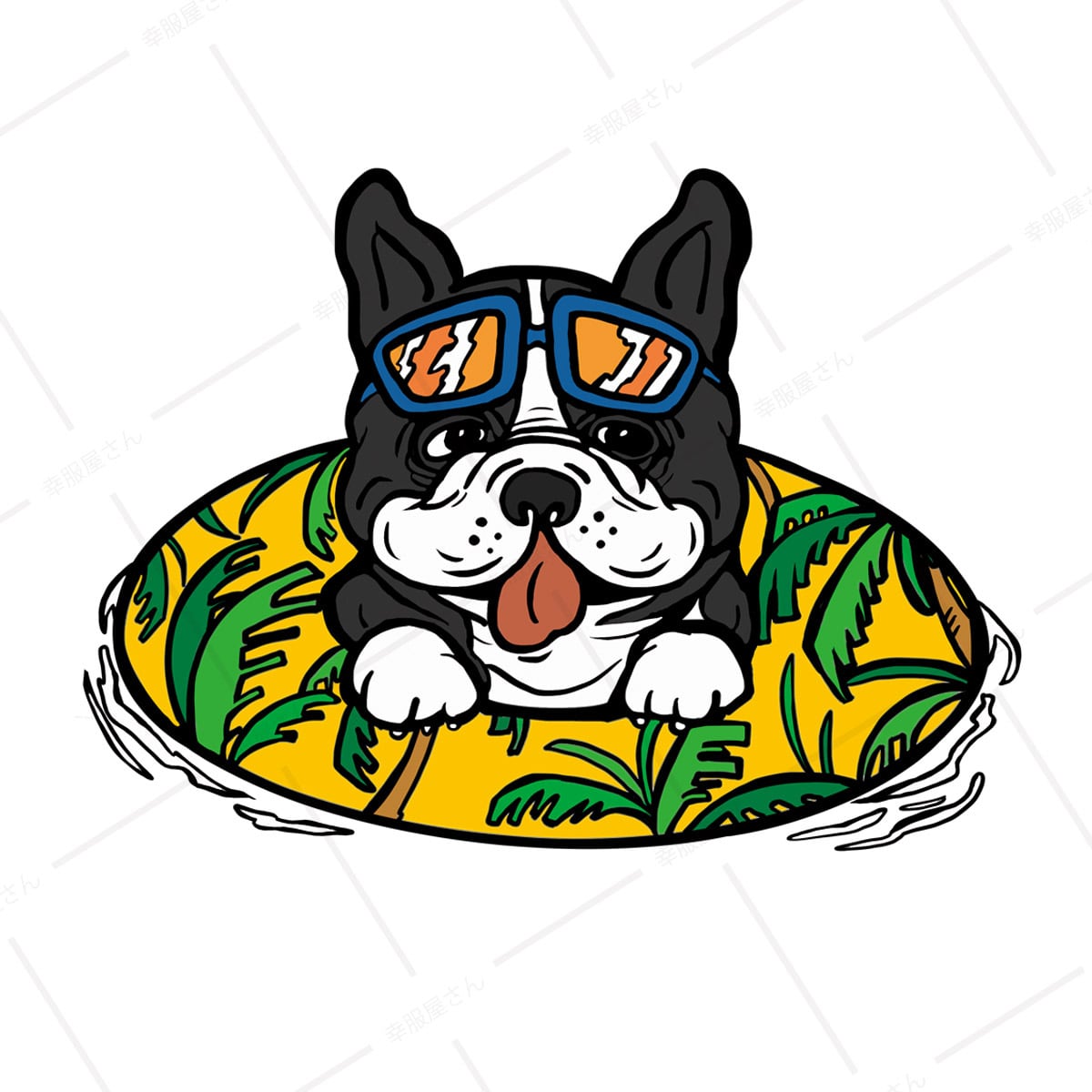 浮き輪 フレブル 犬 Tシャツ フレンチブルドッグ 夏 dog10 | 幸服屋