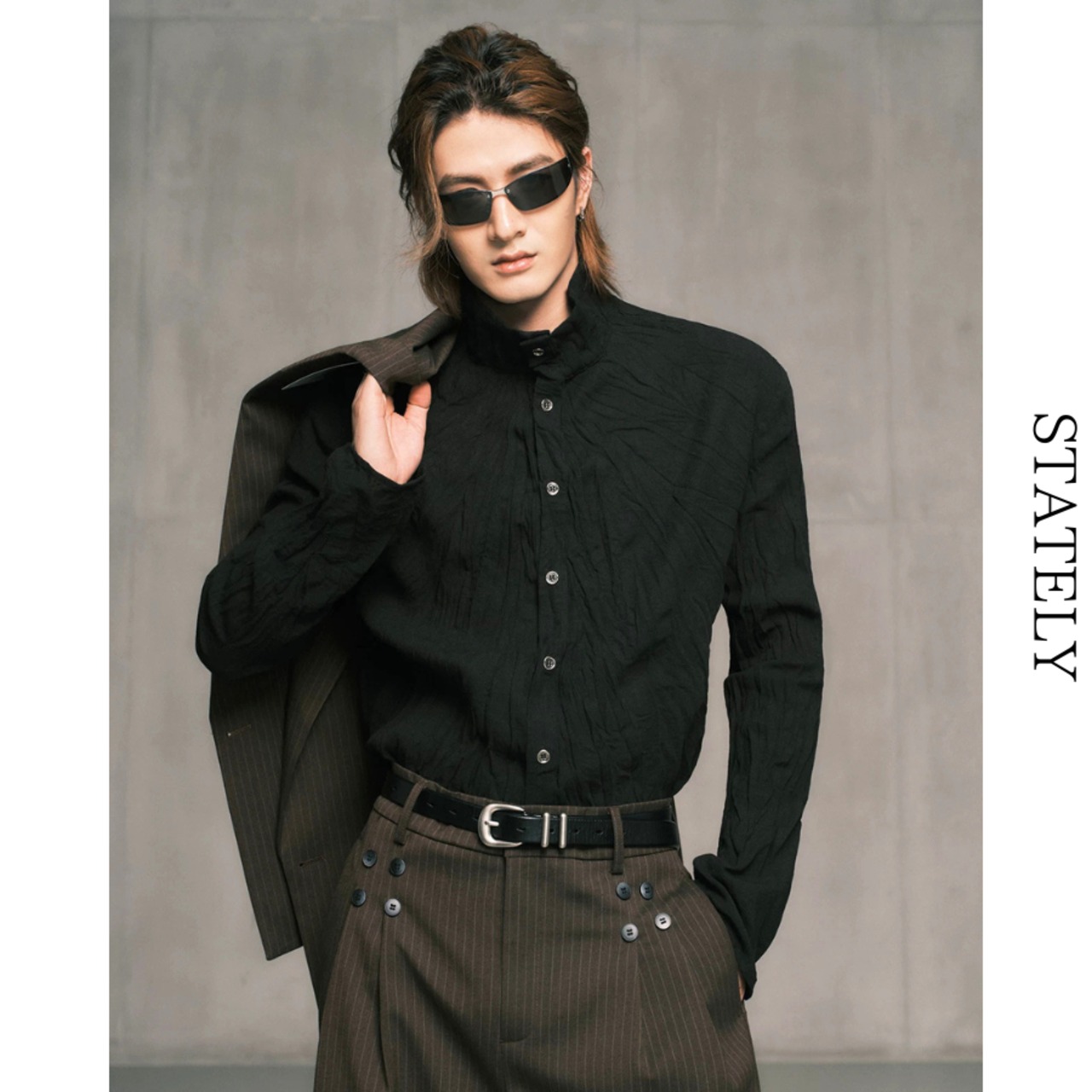 Wrinkle Stand カラーシャツ/3color_T82・画像10