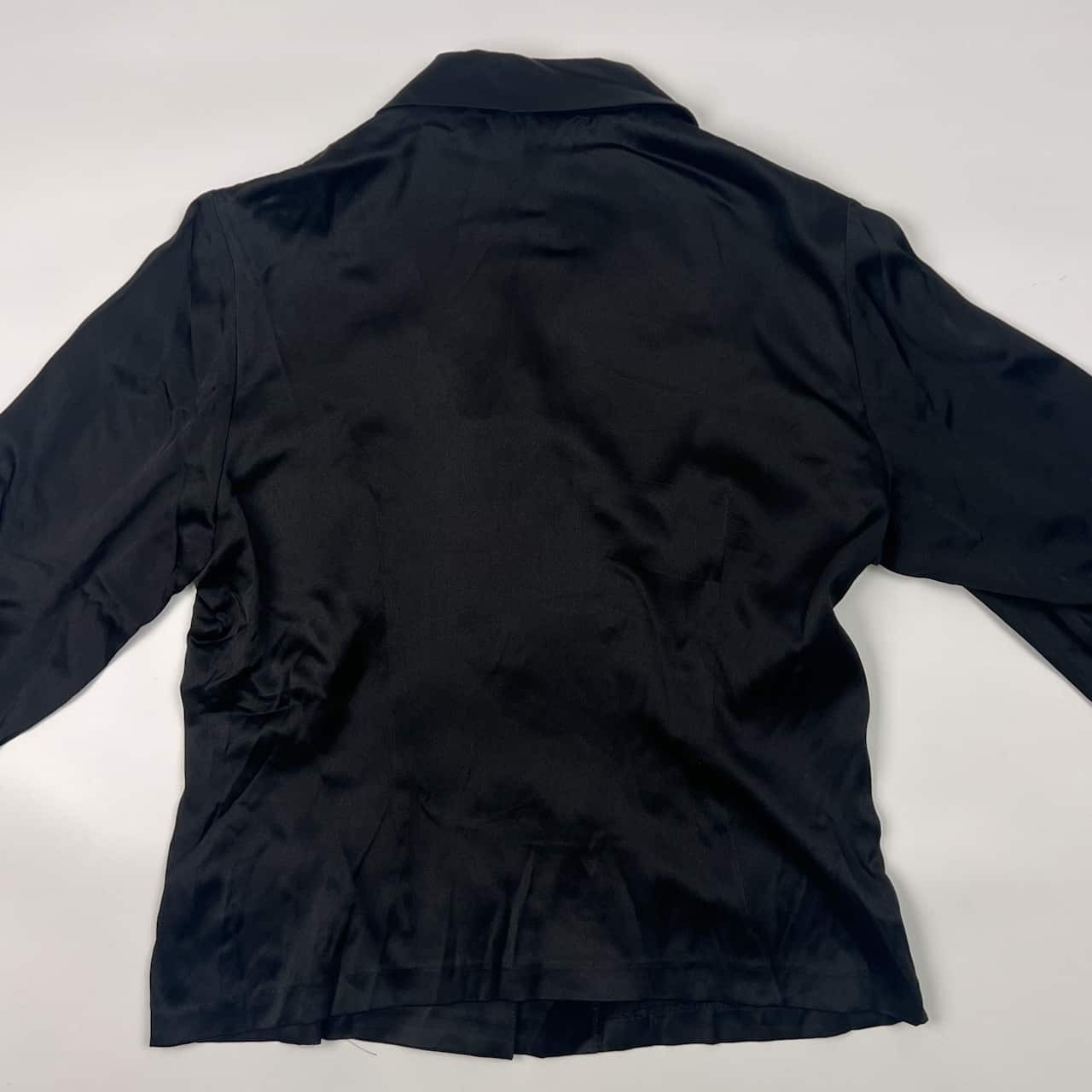 90s シルク100% GIVENCHY ジバンシィ 長袖シャツ 10/ブラック レディース ビンテージ