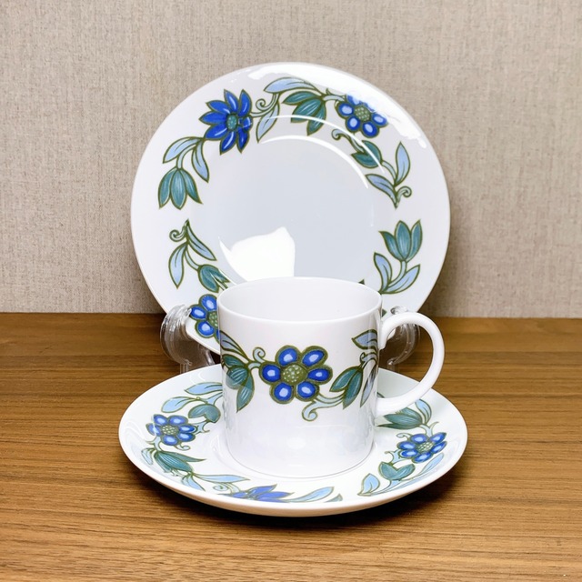 スージークーパー アールヌーボー トリオ(ブルー) イギリス製 ヴィンテージ susie cooper C