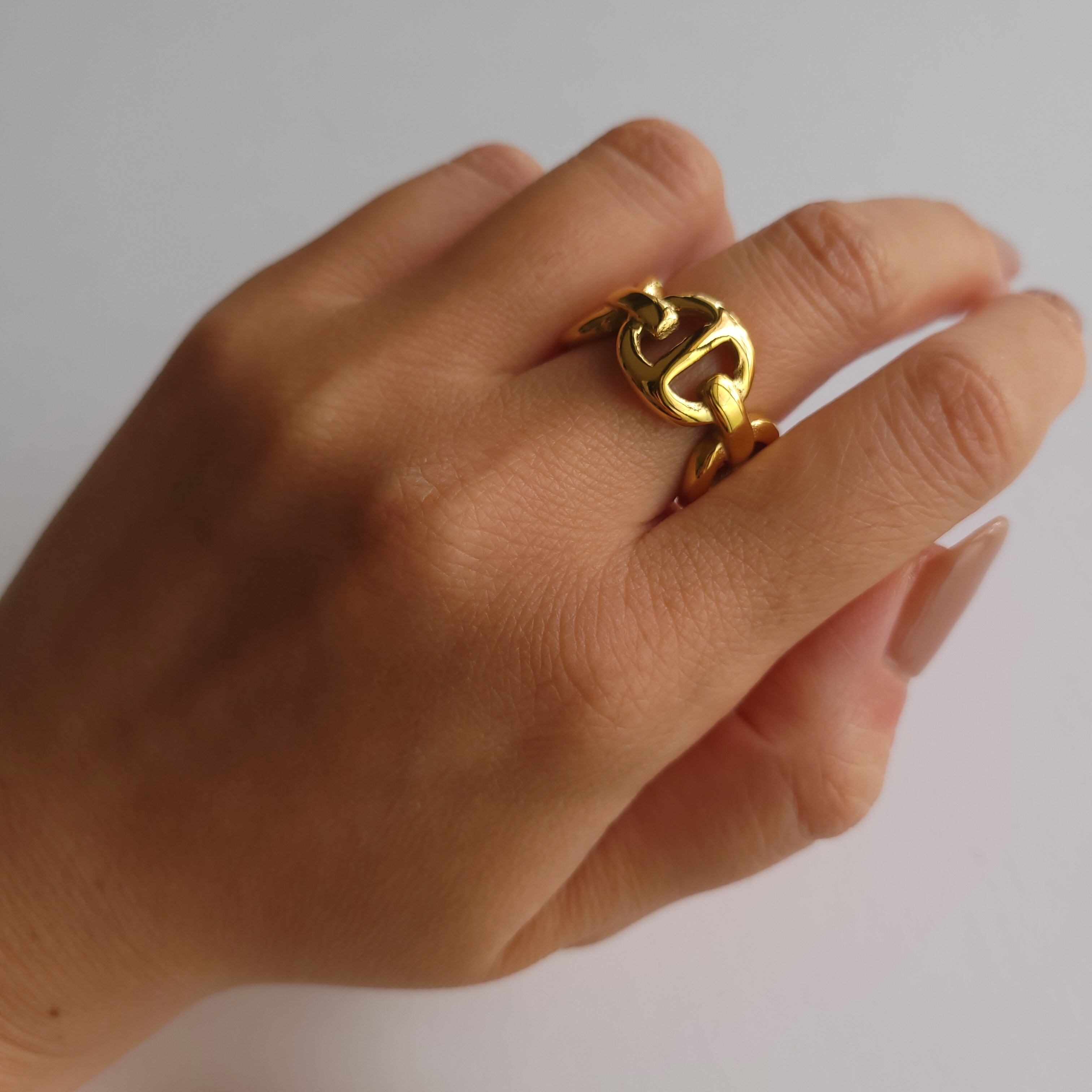013 Gilded Link Ring｜アンカーチェーン デザイン ゴールド