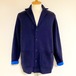 Switch Color Knit Jacket　Navy