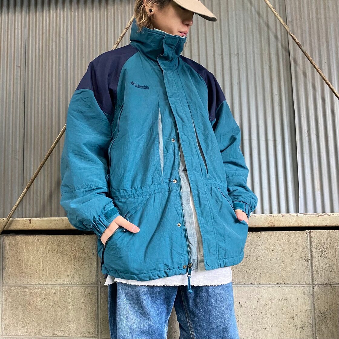 90年代 ヴィンテージ Columbia コロンビア ハイネック 中綿 マウンテン 