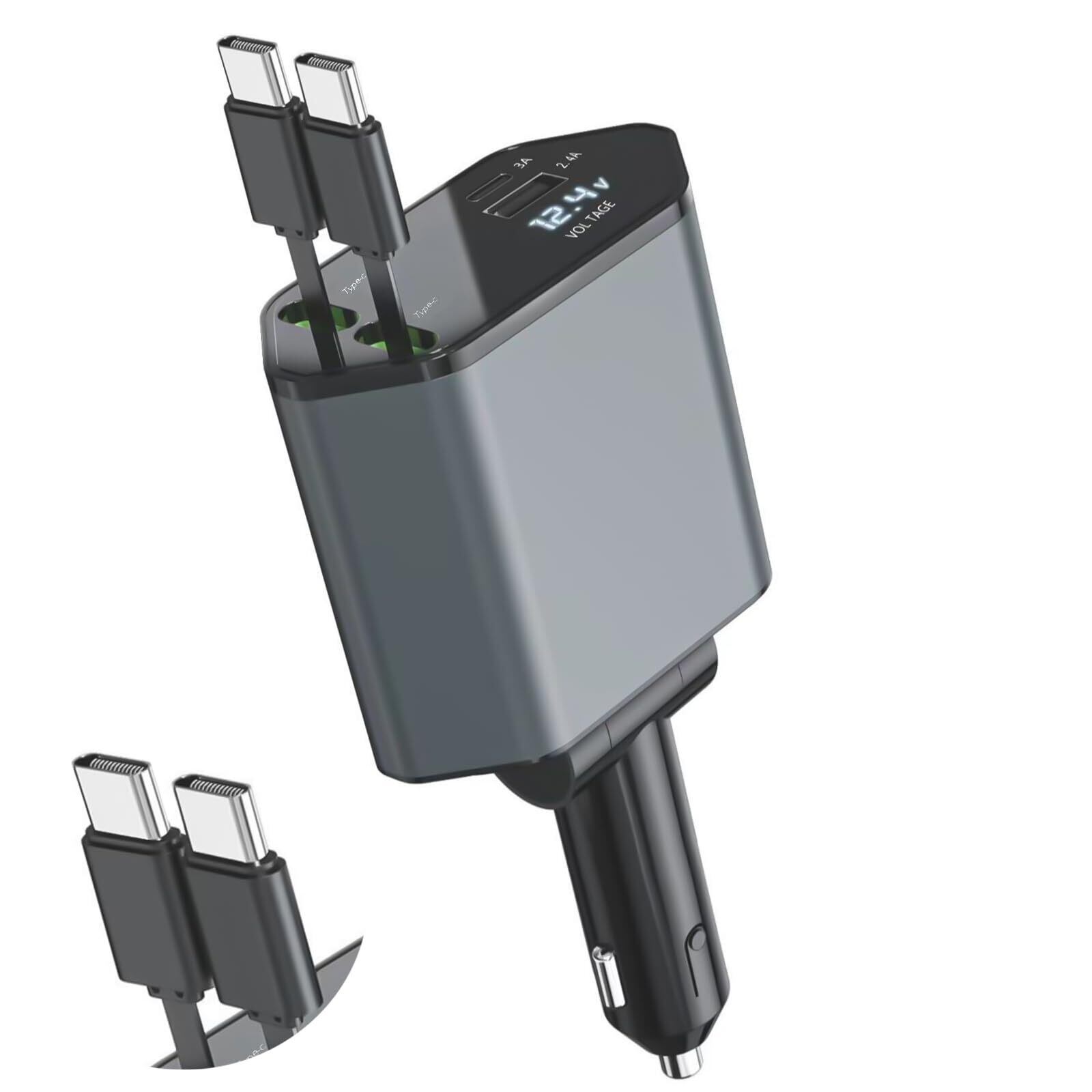 aerix] 車 シガーソケット usb タイプC 4台同時充電 カーチャージャー