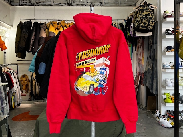 FR2 DOKO？ CAR WASH SWEAT HOODIE RED MEDIUM 92708