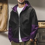 Bicolor Hooded Jacket Zip-Up ◇2color H0832