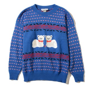 80's US vintage (Jennifer Adams)  cat knit