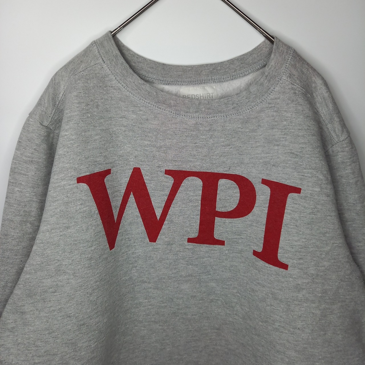 RED SHIRT　クルーネック　スウェット　プリント　トレーナー　グレー　L