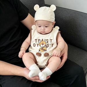 【BABY】クマプリントロンパース