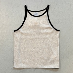 GGG　Fresca zero Light Rib Tank Top　BEIGE BLACK